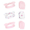Little Treasure Baby Girl Cotton Headband And Scratch Mitten Set Boho One Size