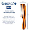 Giorgio Wide Tooth Hair Comb For Detangling Handmade Large Rake Comb For Wet Hair