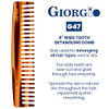 Giorgio G47 Wide Tooth Detangling Hair Comb For Thick Curly Wavy Hair. Long Detangler Comb For Wet And Dry Hair.