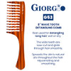 Giorgio G53 Wide Tooth Comb For Curly And Thick Hair Large Handmade Rake Detangler For Wet Or Dry Hair Hand Polished 8