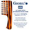 Giorgio G59 Extra Wide Tooth Detangler Comb Large Tooth Comb With Handle For Thick Wavy Or Curly Hair.