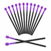 G2Plus 50Pcs Silicone Eyelash Brushes Purple Disposable Mascara Wands Adjustable Ball Shape Eyelash Spoolies Eyebrow Brushes For Eyelash