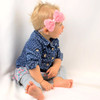 My Lello 2 Pack Infant Baby Mixed Colors Fabric Rose Bow Headbands Light Pink Lavender