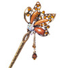 Yoy Fashion Long Hair Decor Chinese Traditional Style Women Girls Hair Stick Hairpin Hair Making Accessory With Butterfly Coffee