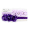 My Lello Baby Flower Headbands Fabric Beaded Trio Stretchy Elastic Pair Lavender White