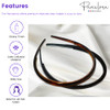 Parcelona French Thin Tortoise Shell Brown And Black Hair Headbands