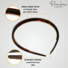 Parcelona French Thin Tortoise Shell Brown And Black Hair Headbands