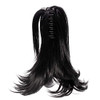 Onedor 12 Inch Premium Synthetic Adjustable And Customizable Updo Style Ponytail Hair Extension With Clip On Claw Attachment 1 Off Black