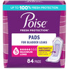Poise Incontinence Pads For Women 5 Drop Long 84 Ct
