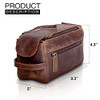 Komalc Buffalo Leather Toiletry Bag For Men And Women Travel Pouch