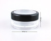 Yueton 10Pcs Black Edge Open Window 10 Gram Empty Clear Plastic Powder Compact Cosmetic Containers