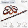 Parcelona French Wide Flower Tortoise Shell Brown Ponytail Bun Holder