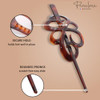 Parcelona French Wide Flower Tortoise Shell Brown Ponytail Bun Holder