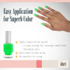Duri 159N Piranha Neon Lime Green Nail Polish Matte Finish Quick Drying 0.45 Fl Oz