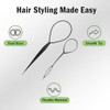 Erioctry 2Pcs Topsy Tail Hair Styling Tool Set Black
