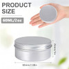 Ericotry 12Pcs 60Ml Silver Aluminum Tins Screw Top Round Containers