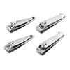 4 Pcs Nail Clippers For Fingernails And Tonenail By Qll Swing Out Nail Cleaner File Sharpest Stainless Steel Clipper Wide Easy Press Lever