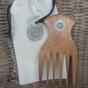 Plai Na Natural Wood Comb Big Wide Tooth Wooden Afro Pick Handmade For Thick Wet And Curly Hair For African American Men And Women