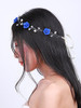 Missgrace Bridal Crystal Navy Blue Headband Wedding And Bride Hairpiece For Evening Party Navy Blue Flower Women Vintgae Hair Vine Bridal