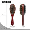 Donna Double Sided Styling Brush For Women 100 Percent Boar Bristles Cushioned Wooden Detangling Brush For Wet Hair