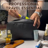 Leather Travel Toiletry Bag For Men Full Grain Cosmetic Dopp Kit Organizer