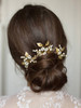 Fxmimior Bridal Headpiece Vintage Crystal Leaf Hair Pins Bobby Pins Wedding Party Hair Accessories Pack Of 3 Gold