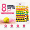 Softball Hair Ties Sportybella Elastic Ponytail Holders Set Of 8 No Crease Colorful Softball Team Accessories Gifts For Players Coaches Moms