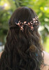 Missgrace Rose Gold Hair Pins 3 Packs Crystal Leaf Wedding Hair Accessories For Women