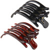 2Pcs Large Plastic Non Slip Hair Claw Clips Hairpin Clamp With Inner Teeth For Women Girls Black Plus Brown