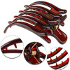2Pcs Large Plastic Non Slip Hair Claw Clips Hairpin Clamp With Inner Teeth For Women Girls Black Plus Brown