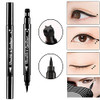 Pinkiou 2 In 1 Double Headed Liquid Eyeliner Pen Stamp Super Slim Gel Felt Tip High Pigment Black Waterproof Smudgeproof Long Lasting Tattoo