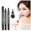 Pinkiou 2 In 1 Double Headed Liquid Eyeliner Pen Stamp Super Slim Gel Felt Tip High Pigment Black Waterproof Smudgeproof Long Lasting Tattoo