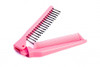 Louise Maelys Folding Hair Brush Double Headed Pocket Travel Comb Pink