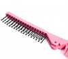 Louise Maelys Folding Hair Brush Double Headed Pocket Travel Comb Pink