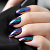 Coolnail Ballerina Coffin Nails Mirror Chrome False Nail Solid Reflection Magic Mirror Effect Green Purple Holo Fake Nails Tips