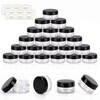 Zejia 3 Gram Sample Containers With Lids 25 Count Black Lid