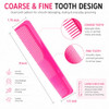 Luxxii Large Dressing Hair Comb Set 6 Pack 9 Inch Coarse And Fine Tooth Barber Combs For Wet Thick Curly And Long Hair Detangling Styling