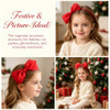 Bnikion Red Bow Headband Lace Bowknot Headband Big Bow Ribbon Hair Hoop Cute Girls Kids Halloween Christmas Party
