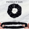 Whaline 12 Pieces Velvet Hair Scrunchies Black Elastics Scrunchy Bobbles Soft Hair Bands Solid Color Hair Tie Rope Bnad Scrunchie Hairstyle