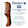 Giorgio G57 Extra Small Men S Fine Tooth Beard And Mustache Comb For Facial Hair Grooming And Styling.