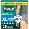 Depend Fresh Protection Adult Diapers For Men Xl 26 Count