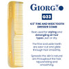 Giorgio G33 Fine Tooth And Wide Tooth Pocket Comb Hair Styling Combs For Men And Women Handmade Mustache And Beard Comb For Men For Grooming