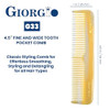 Giorgio G33 Fine Tooth And Wide Tooth Pocket Comb Hair Styling Combs For Men And Women Handmade Mustache And Beard Comb For Men For Grooming