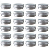 24 Pack 2 Oz 60Ml Screw Top Round Aluminum Tin Cans Metal Tin Storage Jar Containers With Screw Cap For Lip Balm Cosmetic Candles Salve Make