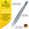 Camila Solingen Cs27 4 Professional Surgical Grade Stainless Steel Precision Tip Eyebrow Tweezers For Facial Hair Shaping And Removal.