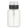 Akoak Pack Of 2 Push Down Empty Lockable Pump Dispenser Bottle For Nail Polish And Makeup Remover 200Ml 6.8Oz Black Top Cap