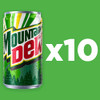 Mountain Dew Soda 7.5 Fl Oz Mini Cans Pack Of 10