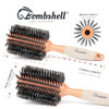 Bombshell Boar Bristle Round Brush Sustainable Styling Brush With Natural Wood Handle For Blow Outs And Curling