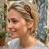 Parcelona French Wide Flower Tortoise Shell Brown Hair Headband