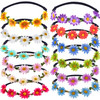 Bememo 12 Pieces Daisy Flower Headbands Hippie Floral Wreath Classic